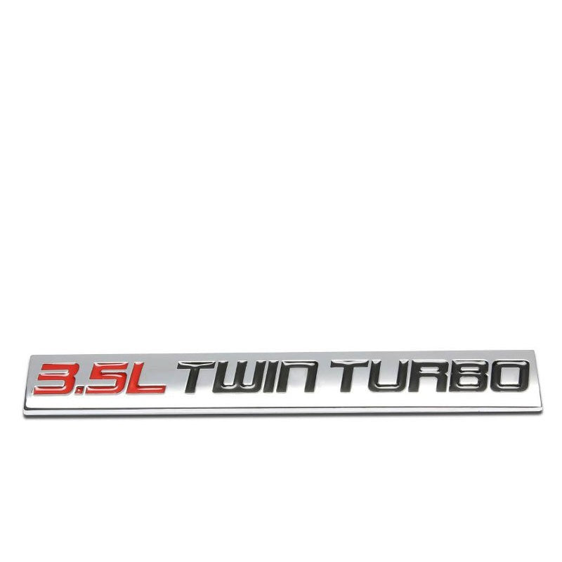 Red/Black/Chrome Metal 3.5L Twin Turbo Rear Trunk Badge Emblem Decal Sticker-Exterior-BuildFastCar