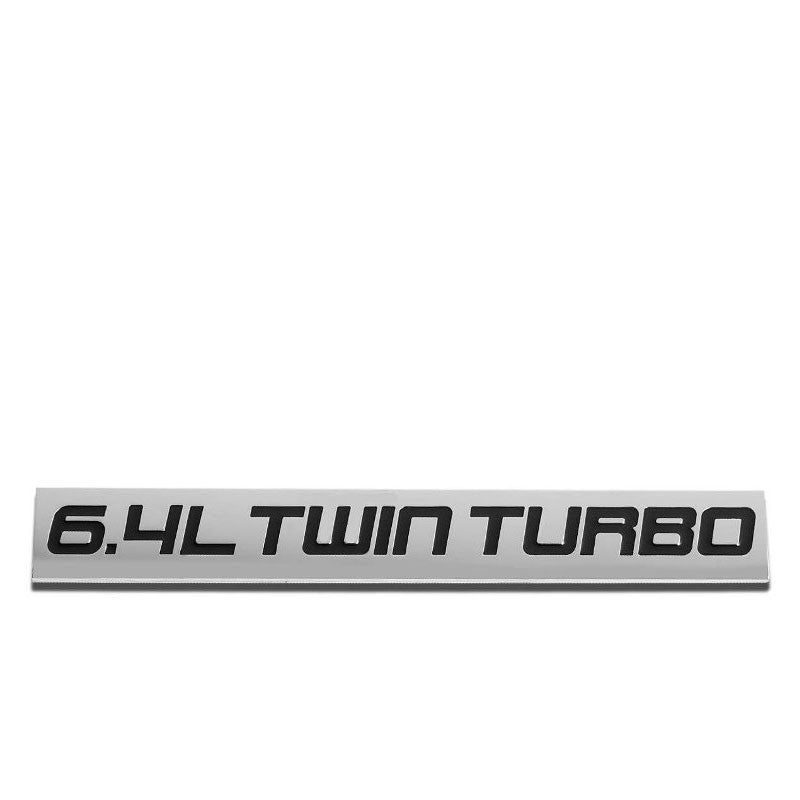 Black/Chrome 6.4L Twin Turbo Auto Trunk Badge Emblem Decal 3M Adhesive Sticker-Exterior-BuildFastCar