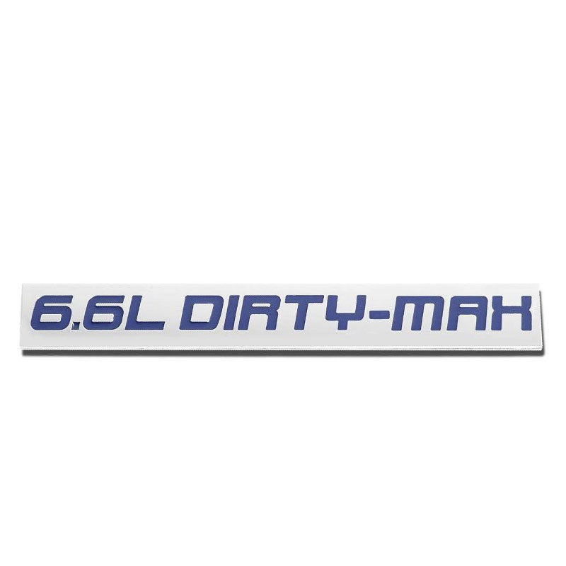 Blue/Chrome 6.6L Dirty-Max Polish Logo 3M Sticker Back Trunk Badge Emblem Decal-Exterior-BuildFastCar
