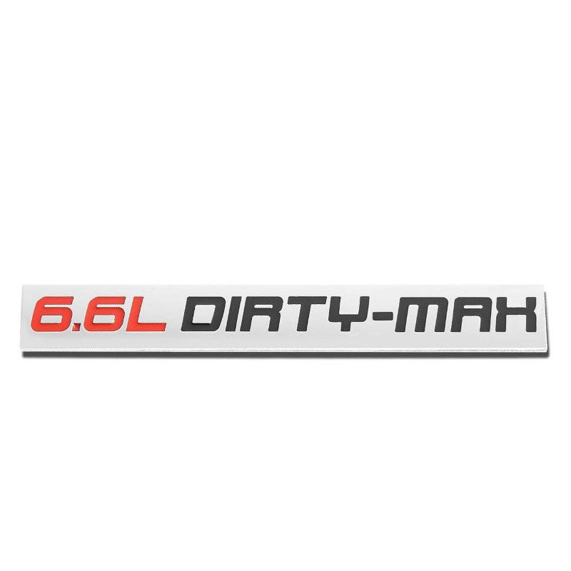 Red/Black/Chrome Metal 6.6L Dirty-Max Auto Trunk Badge Emblem Decal 3M Sticker-Exterior-BuildFastCar
