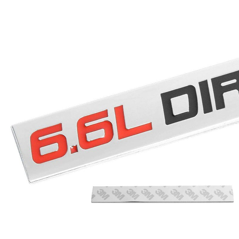 Red/Black/Chrome Metal 6.6L Dirty-Max Auto Trunk Badge Emblem Decal 3M Sticker-Exterior-BuildFastCar