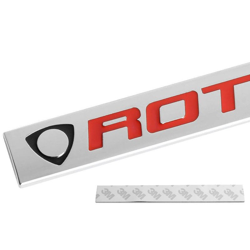 Black/Red/Chrome Rotary Symbol Trunk Badge Rear Emblem Decal Metal Plate-Exterior-BuildFastCar