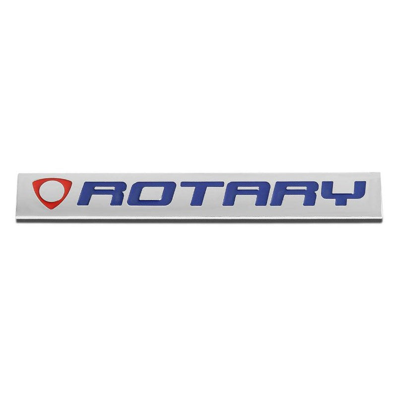 Red/Blue/Chrome ROTARY Logo Trunk Trim Badge Emblem Plate Decal with Tape-Exterior-BuildFastCar