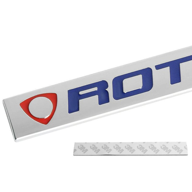 Red/Blue/Chrome ROTARY Logo Trunk Trim Badge Emblem Plate Decal with Tape-Exterior-BuildFastCar
