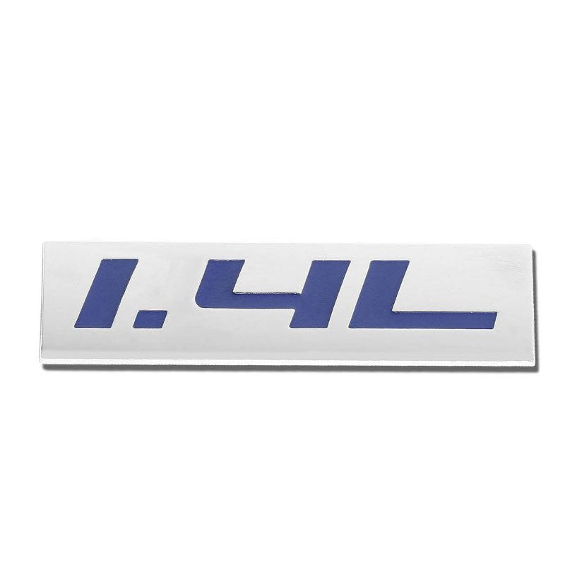 Blue/Chrome 1.4L Logo Sign Trunk Badge Emblem Decal 3M Adhesive Sticker-Exterior-BuildFastCar