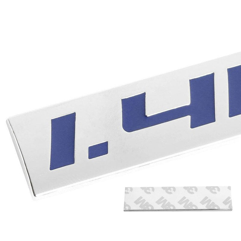 Blue/Chrome 1.4L Logo Sign Trunk Badge Emblem Decal 3M Adhesive Sticker-Exterior-BuildFastCar