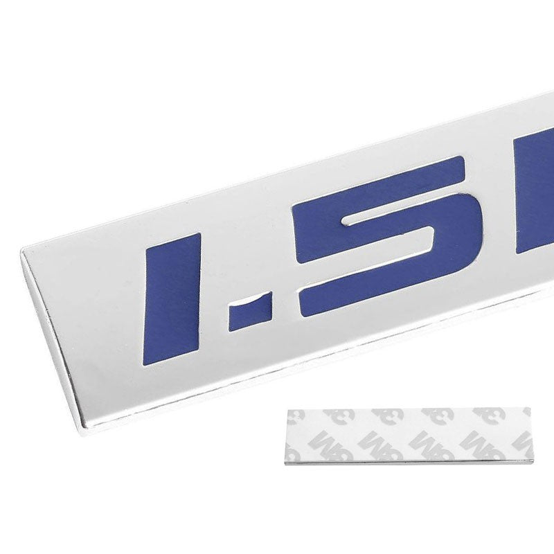 Blue/Chrome 1.5L Logo Plate Rear Trunk Metal Badge Decal Sticker Emblem-Exterior-BuildFastCar