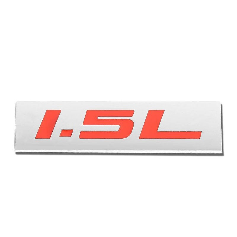 Red/Chrome 1.5L Sign Trim Rear Trunk Polished Badge Decal Emblem 3M Tape-Exterior-BuildFastCar