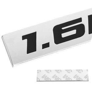 Black/Chrome 1.6L Logo Sign Rear Body Trunk Metal Badge Decal Plate Emblem 4mm-Exterior-BuildFastCar