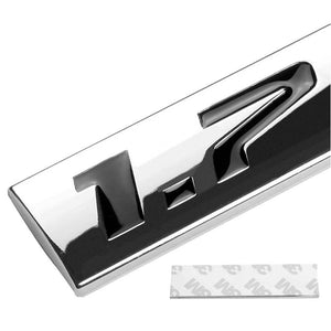 Black/Chrome 1.7L 1.7 L Rear Trunk Polished Logo Badge 4mm Emblem Decal-Exterior-BuildFastCar