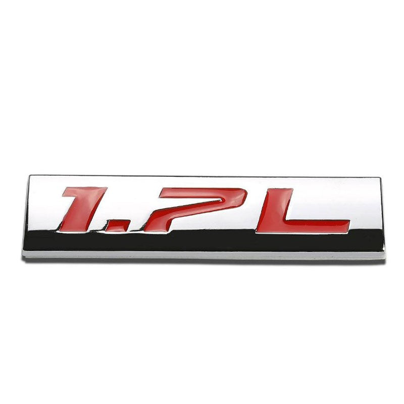 Red/Chrome 1.7L Sign Trim Rear Trunk Metal Badge Decal Emblem 3M adhesive-Exterior-BuildFastCar
