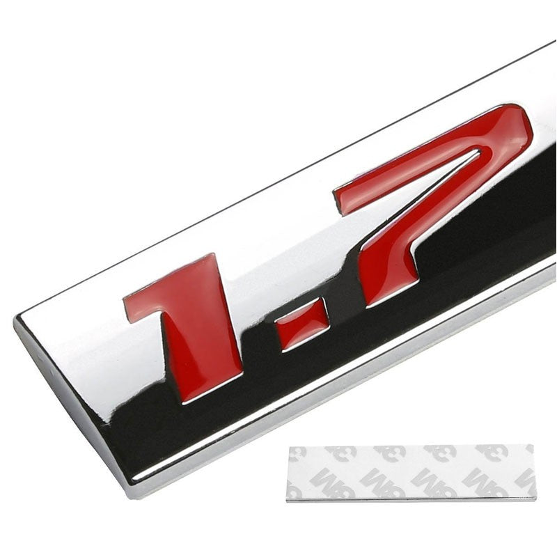 Red/Chrome 1.7L Sign Trim Rear Trunk Metal Badge Decal Emblem 3M adhesive-Exterior-BuildFastCar