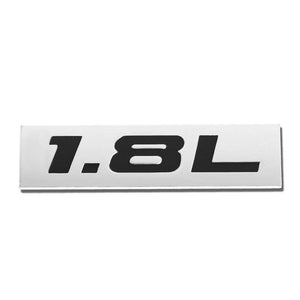 Black/Chrome 1.8L Letter Logo Rear Trunk Metal Badge Decal Emblem Plate-Exterior-BuildFastCar