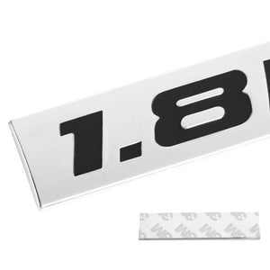 Black/Chrome 1.8L Letter Logo Rear Trunk Metal Badge Decal Emblem Plate-Exterior-BuildFastCar