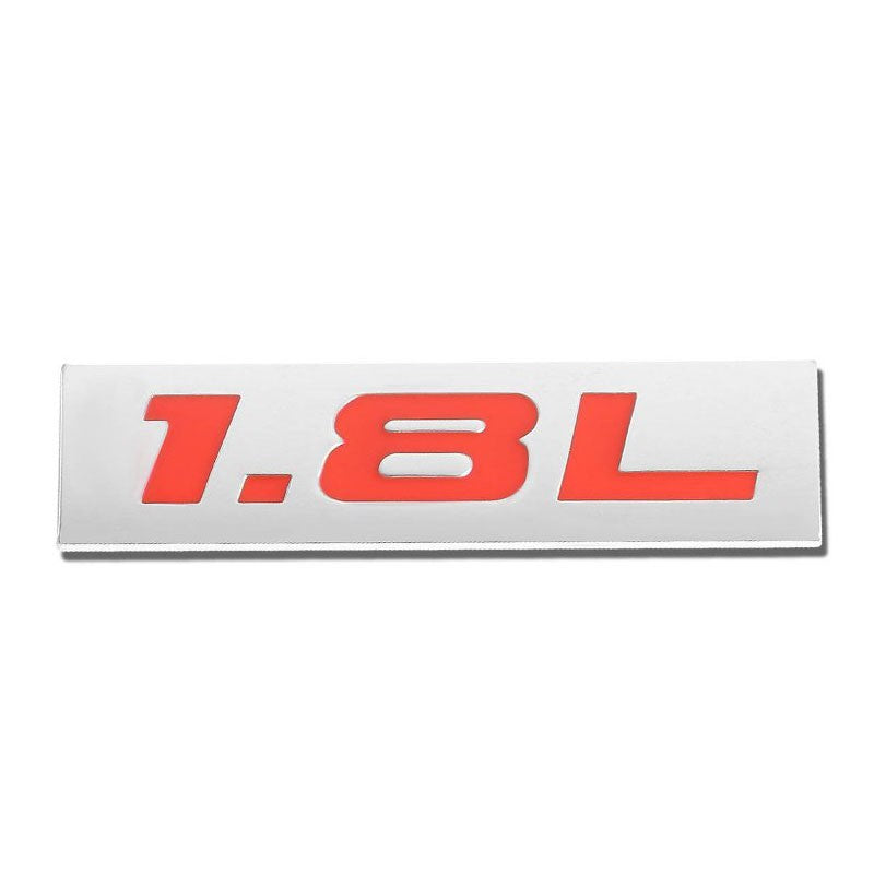 Red/Chrome 1.8L Sign Trim Rear Trunk Metal Logo Badge Decal Emblem Sticker-Exterior-BuildFastCar