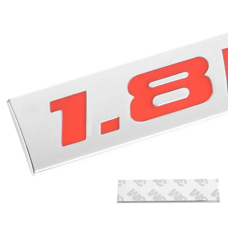 Red/Chrome 1.8L Sign Trim Rear Trunk Metal Logo Badge Decal Emblem Sticker-Exterior-BuildFastCar