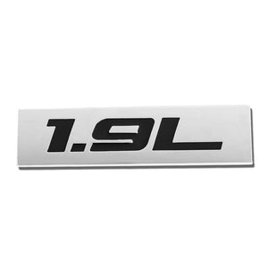 Black/Chrome 1.9L Letter Sign Rear Trunk Polished Badge Decal Plate Emblem 4mm-Exterior-BuildFastCar