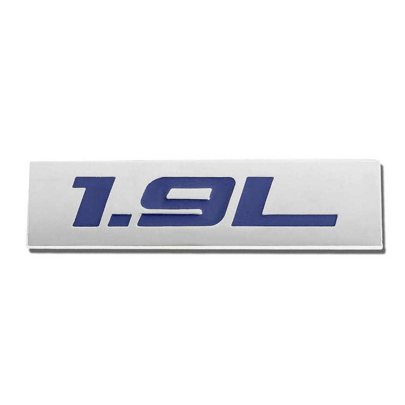 Blue/Chrome 1.9L Logo Rear Trunk Metal Number Badge Decal Sticker Emblem Plate-Exterior-BuildFastCar