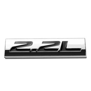 Black/Chrome 2.2L Sign Logo Rear Back Trunk Metal Badge Decal Plate Emblem 4mm-Exterior-BuildFastCar
