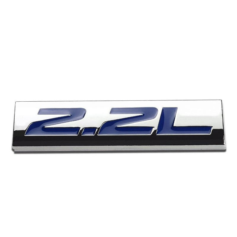 Blue/Chrome 2.2L Letter Sign Rear Trunk Polished Badge Decal Plate Emblem 4mm-Exterior-BuildFastCar