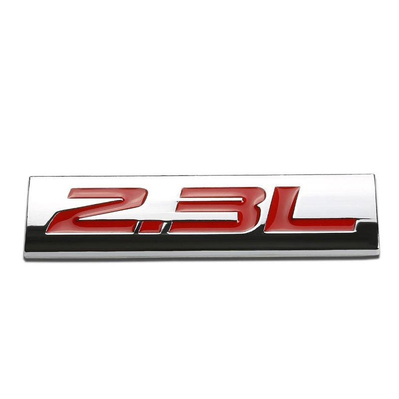 Red/Chrome 2.3L Sign Trim Rear Trunk Metal Badge Decal Logo Trim Emblem-Exterior-BuildFastCar