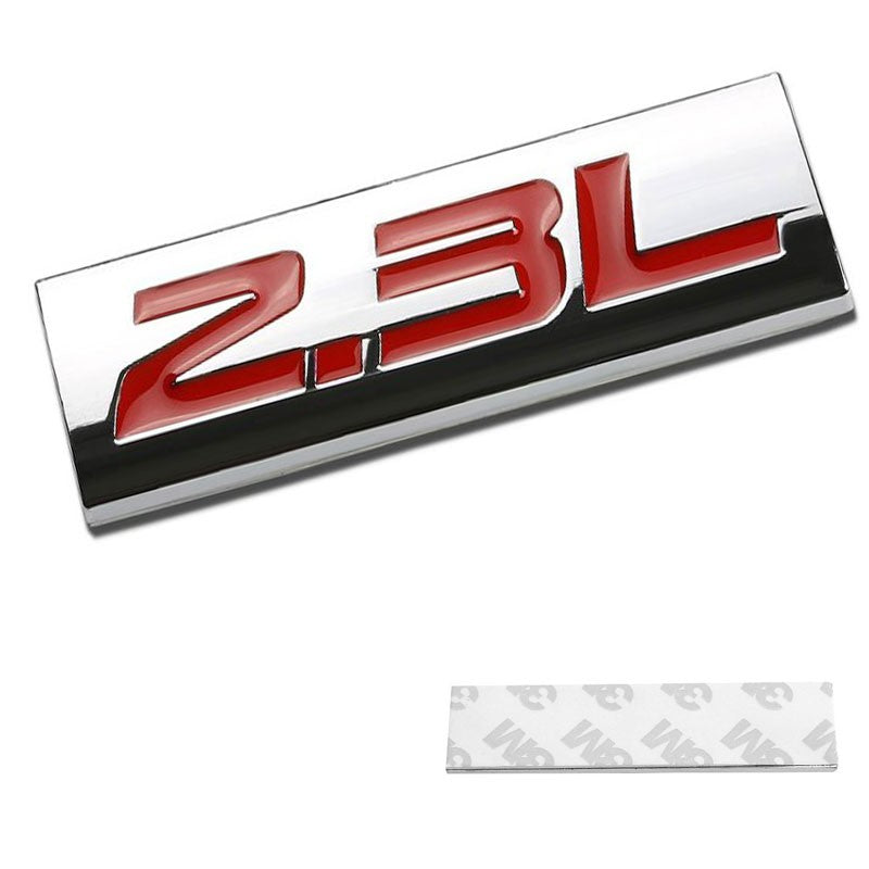 Red/Chrome 2.3L Sign Trim Rear Trunk Metal Badge Decal Logo Trim Emblem-Exterior-BuildFastCar