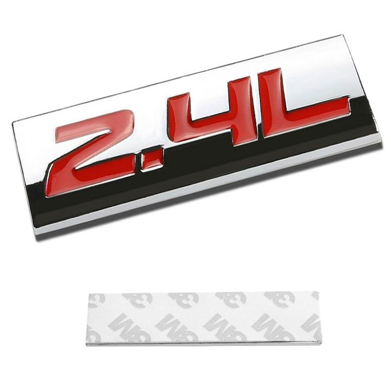 Red/Chrome 2.4L Sign Trim Rear Trunk Medalla Badge Decal Emblem Sticker-Exterior-BuildFastCar