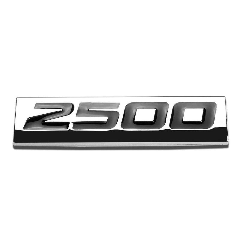 Black/Chrome 2500 Letter Sign Rear Trunk Polished Badge Decal Plate Emblem Tape-Exterior-BuildFastCar