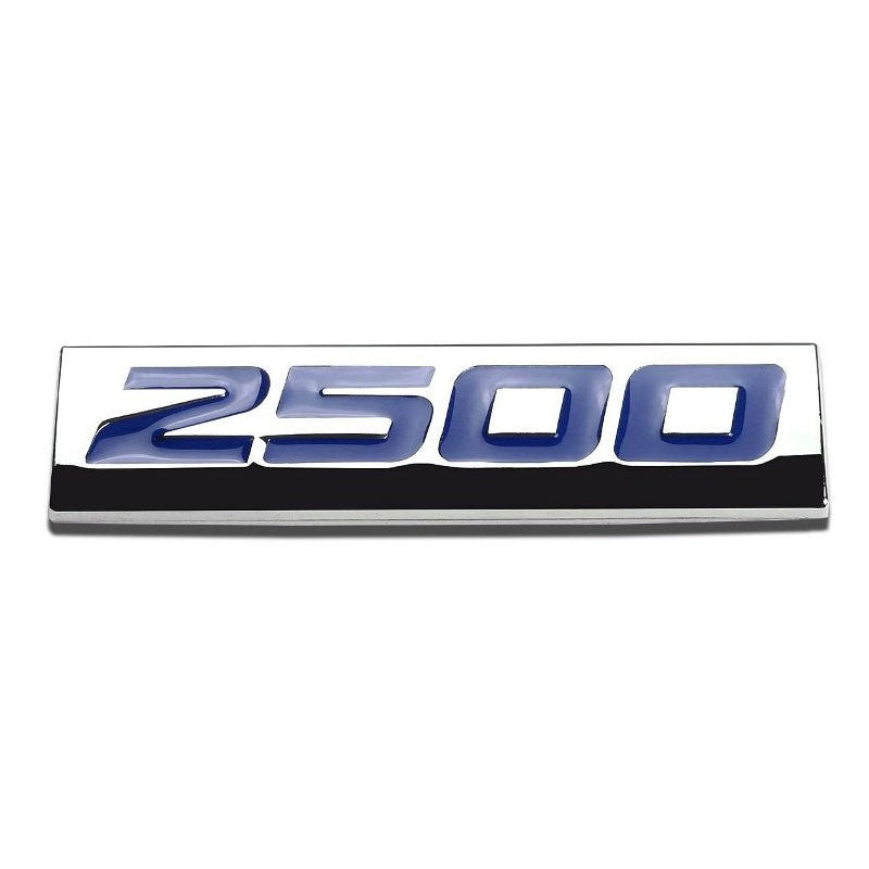 Blue/Chrome 2500 Logo Plate Rear Trunk Badge Decal Sticker Emblem Metal 4mm-Exterior-BuildFastCar