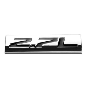Black/Chrome 2.7L Logo Sign Back Trunk Trim Badge Decal Plate Emblem-Exterior-BuildFastCar