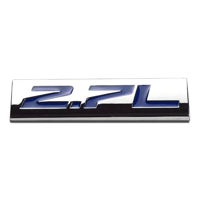 Blue/Chrome 2.7L Logo Plate Rear Trunk Metal Badge Decal Sticker Emblem-Exterior-BuildFastCar