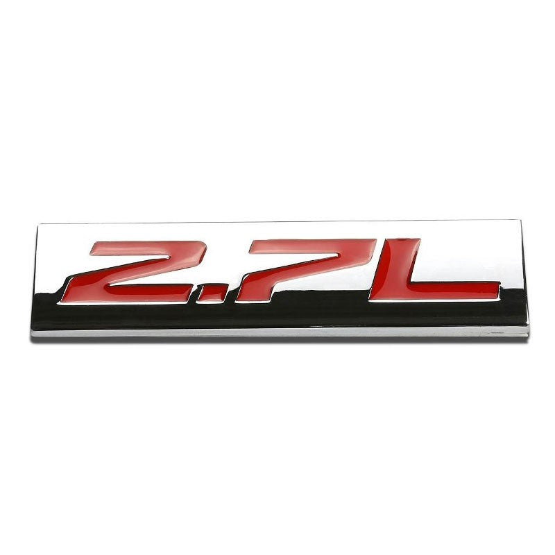 Red/Chrome 2.7L Logo Automobile Trunk Polished Badge Decal Emblem Plate Sign-Exterior-BuildFastCar