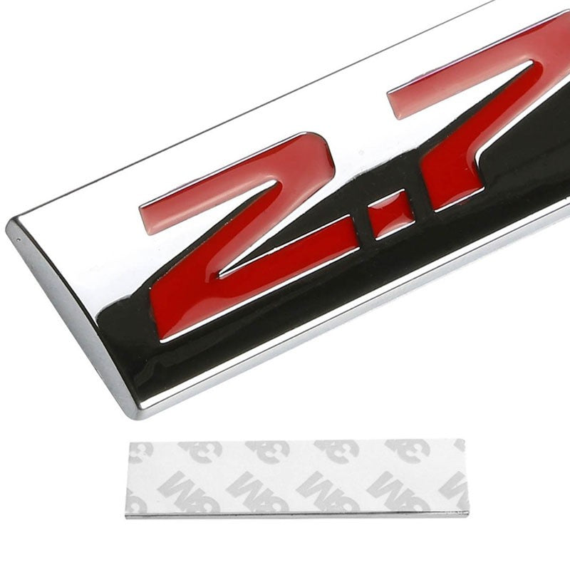 Red/Chrome 2.7L Logo Automobile Trunk Polished Badge Decal Emblem Plate Sign-Exterior-BuildFastCar