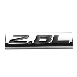 Black/Chrome 2.8L Number Plate Logo Car Rear Trunk Polished Badge Decal Emblem-Exterior-BuildFastCar