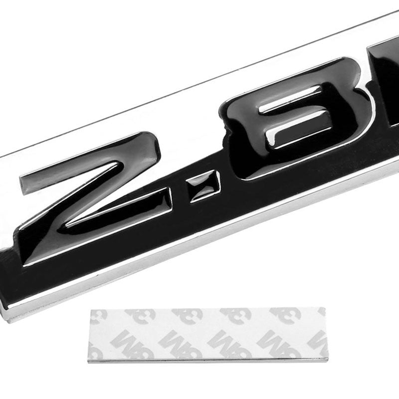 Black/Chrome 2.8L Number Plate Logo Car Rear Trunk Polished Badge Decal Emblem-Exterior-BuildFastCar