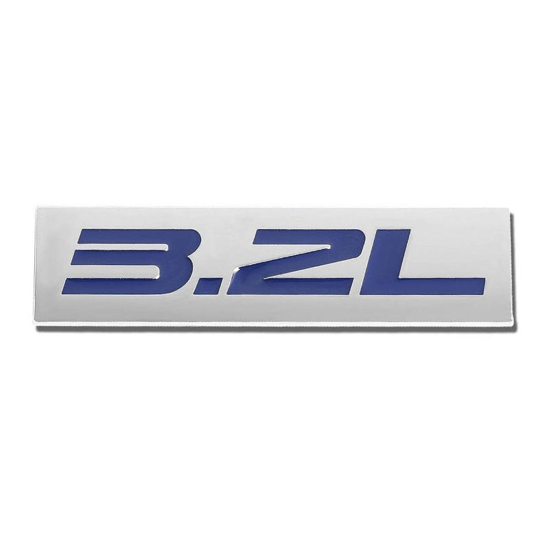 Blue/Chrome 3.2L Logo Auto Vehicle Rear Trunk Metal Badge Decal Sticker Emblem-Exterior-BuildFastCar