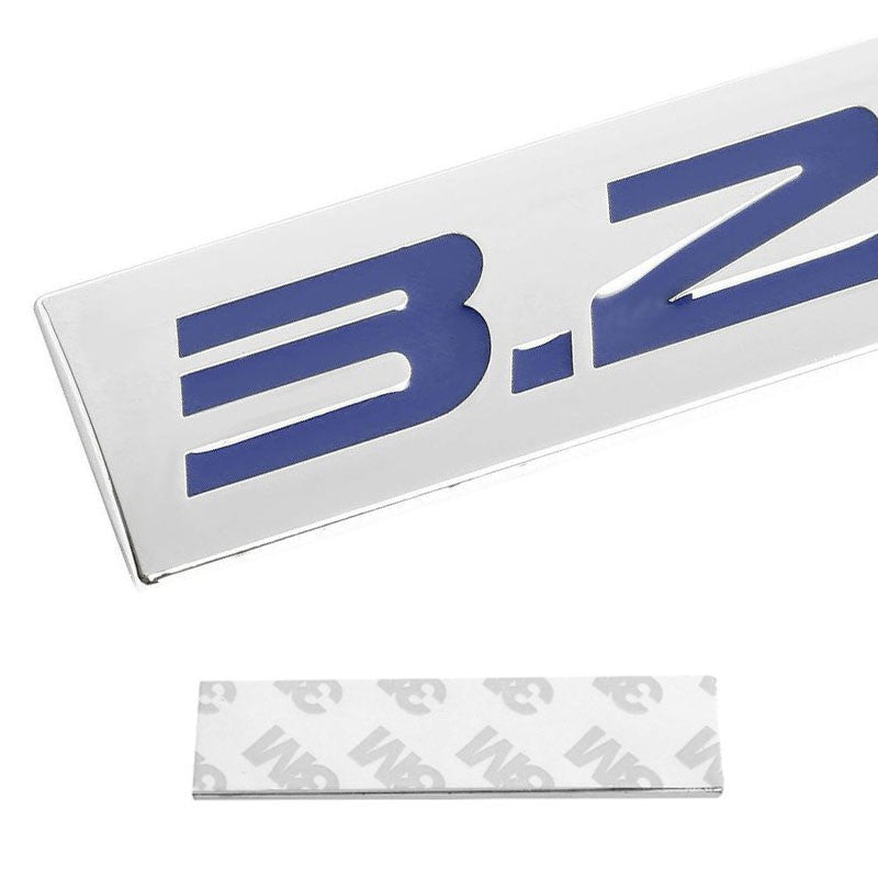 Blue/Chrome 3.2L Logo Auto Vehicle Rear Trunk Metal Badge Decal Sticke -  BuildFastCar