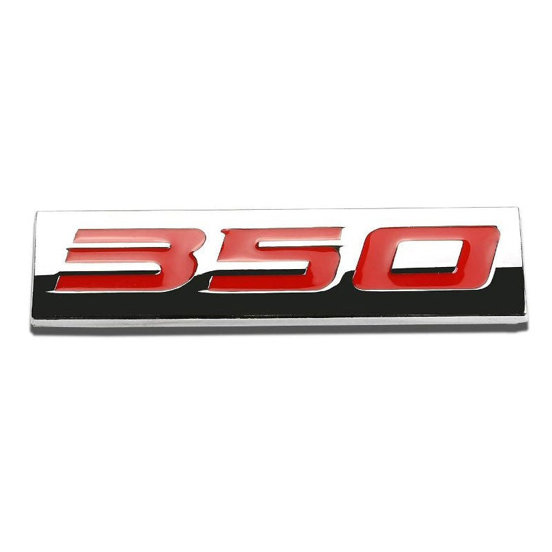 Red/Chrome 350 Sign Trim Car Rear Trunk Metal Badge 3M Tape Decal Emblem-Exterior-BuildFastCar