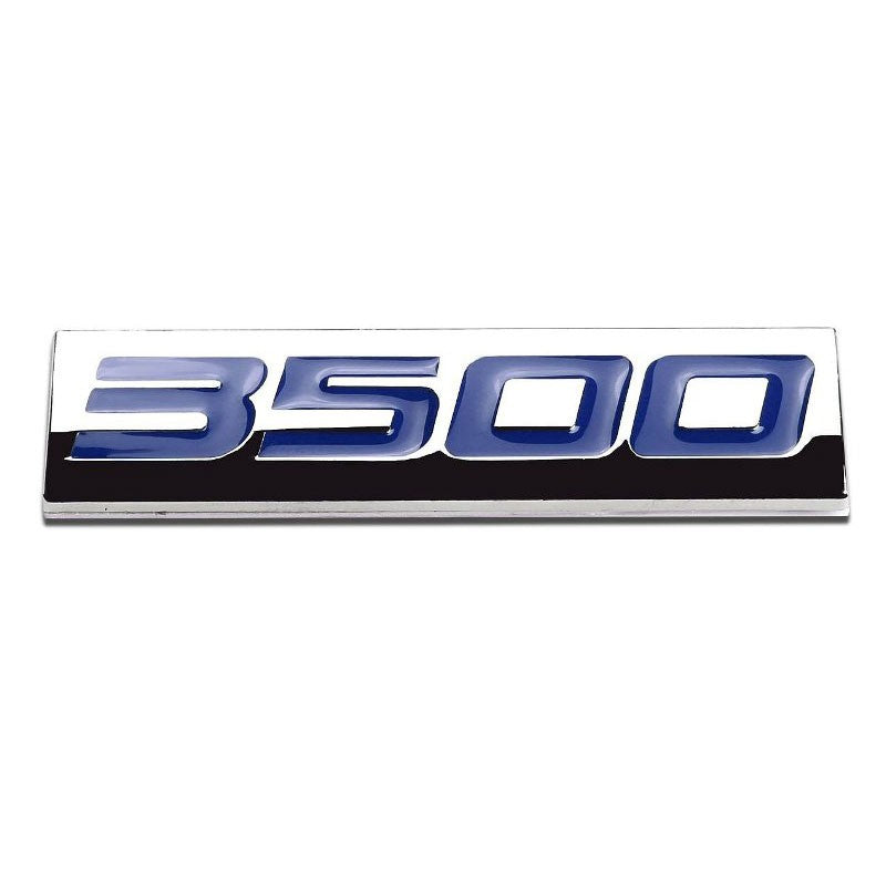 Blue/Chrome 3500 Logo Plate Car Rear Trunk Metal Trim Badge Decal Emblem Sticker-Exterior-BuildFastCar