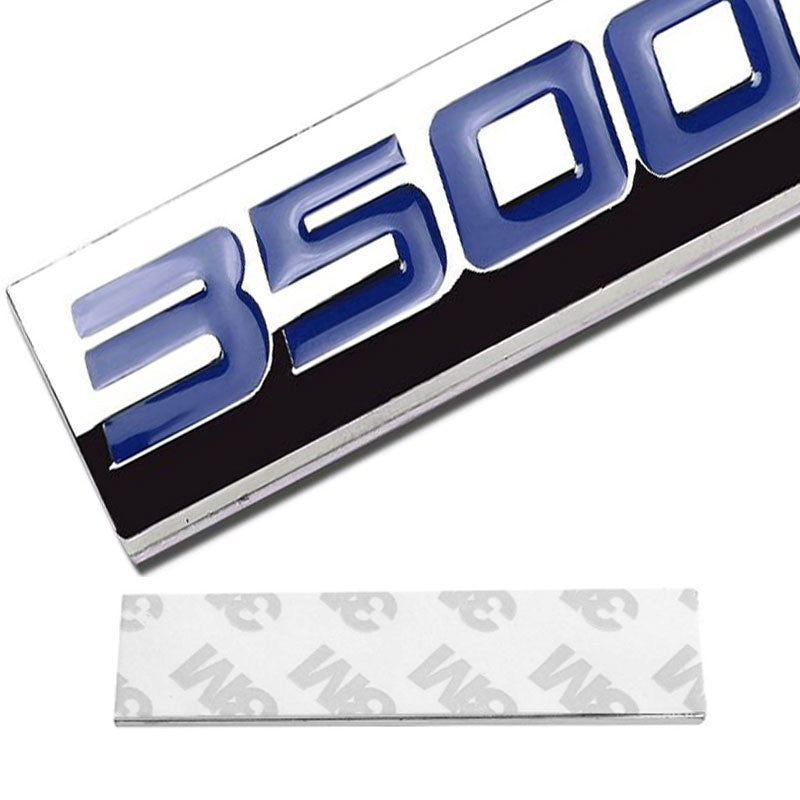 Blue/Chrome 3500 Logo Plate Car Rear Trunk Metal Trim Badge Decal Emblem Sticker-Exterior-BuildFastCar