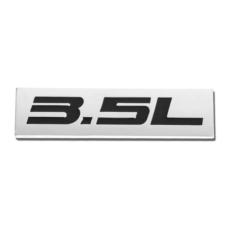Black/Chrome 3.5L Logo Sign Rear Trunk Polished Badge Decal Plate Sticker Emblem-Exterior-BuildFastCar