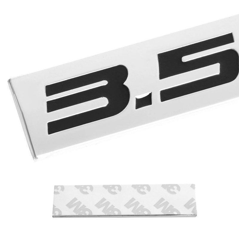 Black/Chrome 3.5L Logo Sign Rear Trunk Polished Badge Decal Plate Sticker Emblem-Exterior-BuildFastCar