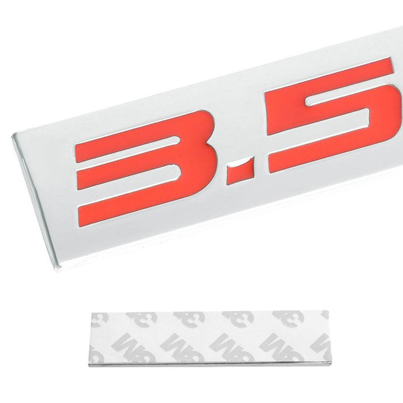 Red/Chrome 3.5L Sign Car Rear Trunk Polished Badge Decal Emblem Plate Sticker-Exterior-BuildFastCar