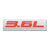 Red/Chrome 3.6L Sign Logo Rear Trunk Polished Badge Decal Trim Emblem-Exterior-BuildFastCar