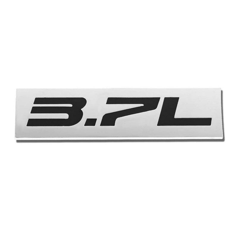 Black/Chrome 3.7L 4mm Logo Sign Rear Trunk Metal Badge Decal Plate Emblem-Exterior-BuildFastCar