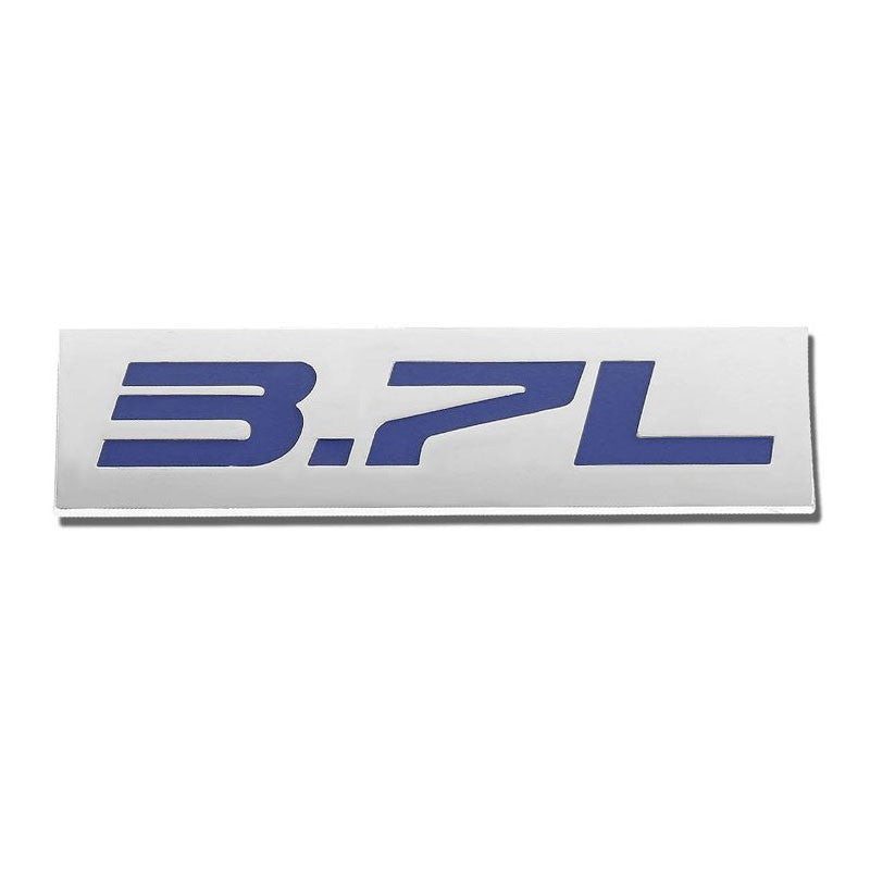 Blue/Chrome 3.7L Logo car badge Rear Trunk Metal Decal Sticker Emblem w/ 3M tape-Exterior-BuildFastCar