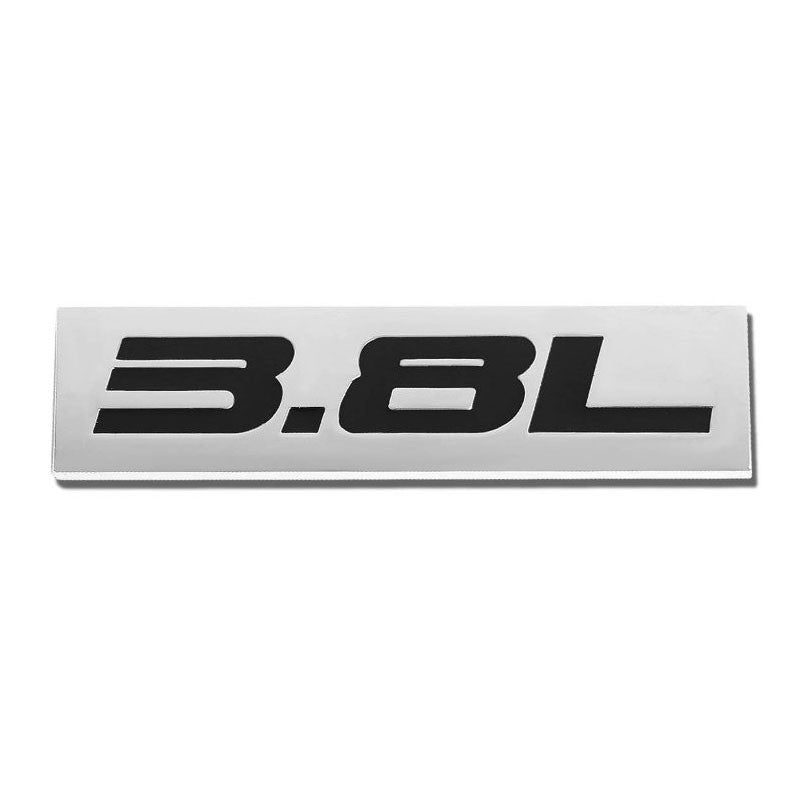 Black/Chrome 3.8L Letter Sign Logo Rear Trunk Side Badge Decal Plate Emblem 3M-Exterior-BuildFastCar