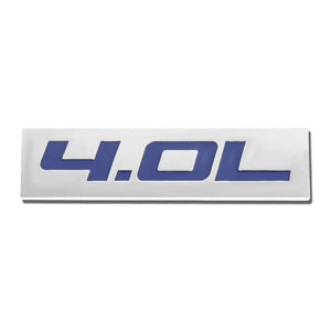 Blue/Chrome 4.0L Plate Logo Automobile Rear Trunk Badge Decal Sticker Emblem-Exterior-BuildFastCar