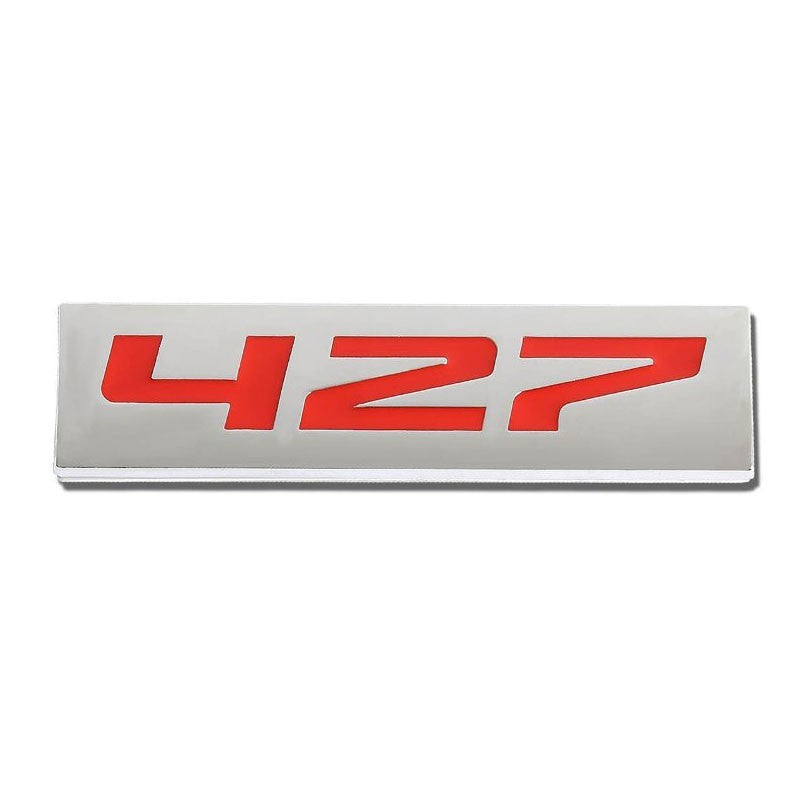 Red/Chrome 427 Numbering Sign Rear Trunk Car Metal Badge Decal Emblem 3M Tape-Exterior-BuildFastCar