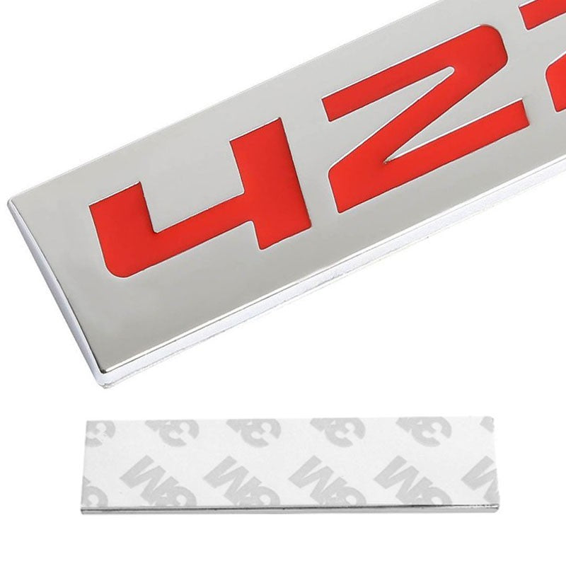 Red/Chrome 427 Numbering Sign Rear Trunk Car Metal Badge Decal Emblem 3M Tape-Exterior-BuildFastCar